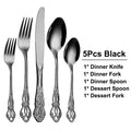 Axyaa Gold Stainless Cutlery Set - Luxury Black Tableware Knife Fork Spoon Flatware