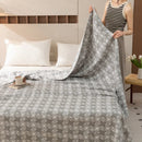 Axyaa Cotton Throw Blanket: Breathable Summer Comforter Quilt, Letter Leaf Design.