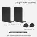 Axyaa White Metal Book Ends: Stylish Book Dividers for Shelves, Home Office