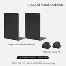Axyaa White Metal Book Ends: Stylish Book Dividers for Shelves, Home Office