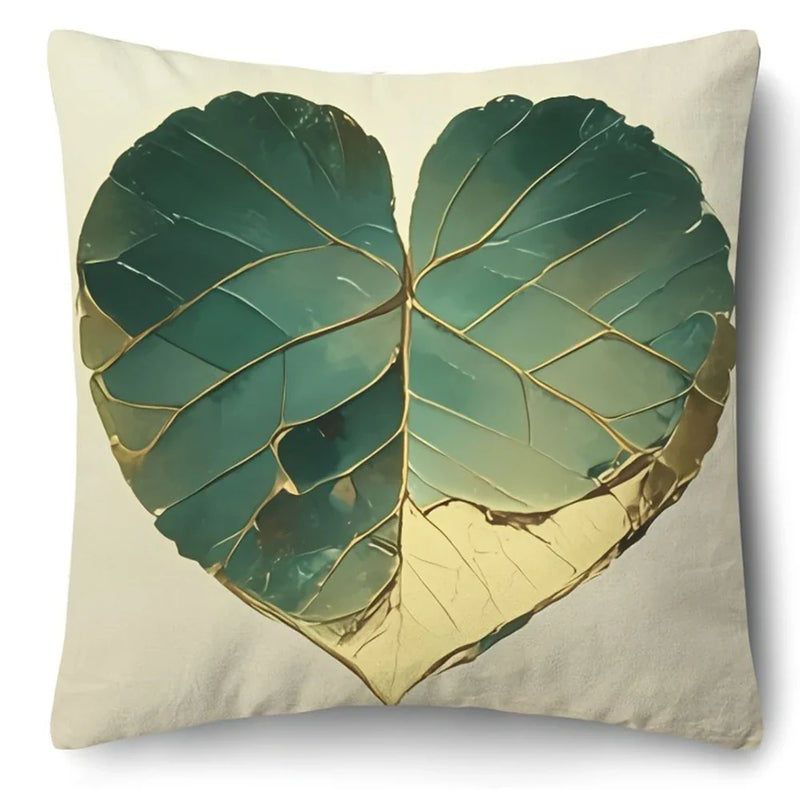 Axyaa Leaf Printed Pillowcase - Modern Home Room Decor Sofa Cushion Cover
