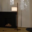 Axyaa Solid Wood Fabric Shade LED Floor Lamp for Cozy Home Decor