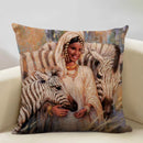 Axyaa Vintage African Indian Sexy Girl Women Oil Painting Cushion Cover