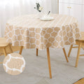 Axyaa Waterproof Round Tablecloth 60-inch Heat-Resistant Moroccan Design