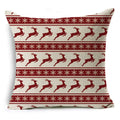 Axyaa Red Striped Plaid Linen Cushion Cover 45X45CM Home Pillow Case