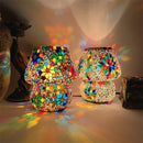 Mosaic Glass Mushroom Table Lamps by Axyaa: LED Night Lights for Bedroom Decor