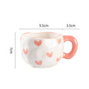 Axyaa Flower Heart Ceramic Mug, Irregular Creative Style Coffee Cup