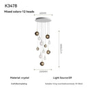 Axyaa Glass Crystal Chandelier for Modern Living Room Dining Room, Bedroom, Villa, and Staircase