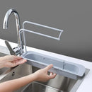 Axyaa Kitchen Sink Shelf: Telescopic, Plastic Drain Rack, Soap Sponge Holder, Tool Organizer