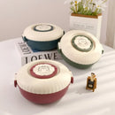 Axyaa Double-layer Bento Box with Sauce Compartment - Microwave Safe Plastic Lunch Box