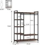 Axyaa Standing Closet Organizer with 6 Shelves and Hanging Bar