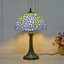 Axyaa Blue Tiffany Glass LED Table Lamp for Home Living Room Bedroom Hotel