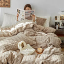 Axyaa Premium Rabbit Velvet King Bed Set: Soft, Warm, Cozy Duvet, Sheets