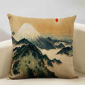 Axyaa Japanese Landscape Ukiyo Style Cushion Cover 45x45cm Art Decor Linen Pillow Case