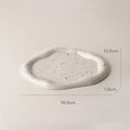 Axyaa Silver Ceramic Storage Tray for Home Decor and Organization