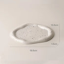 Axyaa Silver Ceramic Storage Tray for Home Decor and Organization