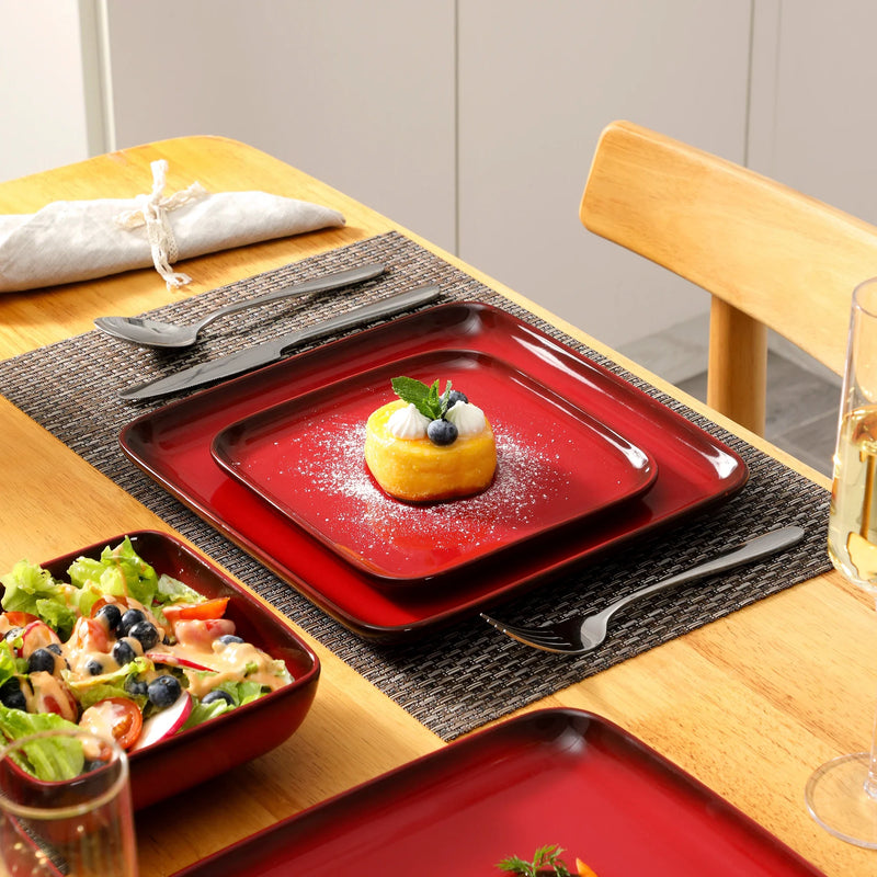 Axya™ Stoneware Dinner Set for 4, 16 Piece Tableware in Gradient Red