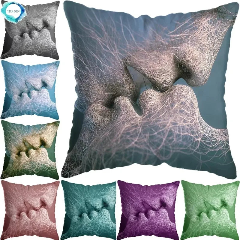 Axyaa Romantic Kiss Painting Pillow Covers - Home Decor Essentials