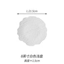Axyaa Stone Pattern Flower Plate Set - Creative Tableware for Steak, Dessert, Salad