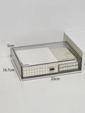 Acrylic Desk Organizer Drawer Set by Axyaa: Transparent Desktop Storage for Stationery & Books