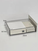 Acrylic Desk Organizer Drawer Set by Axyaa: Transparent Desktop Storage for Stationery & Books