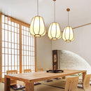 Axyaa Bamboo Pendant Lamp: Zen Tea Room Hanging Light for Home Decor.