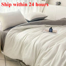 Axyaa Summer Cool Ice Silk Solid Color Duvet Cover in Twin/Full/Queen/King Sizes