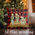 Axyaa Christmas Nativity Scene Pillow Cover for Sofa Bedroom Car