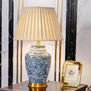 Axyaa Blue and White Porcelain Table Lamp, Neoclassical Style