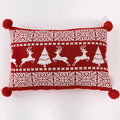 Axyaa Red Snowflake Cushion Cover - Christmas Sofa Pillowcase