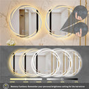 Axyaa Whirlwind Pattern Round LED Bathroom Mirror 60/80CM Dimmable 3 Colors Anti-fog