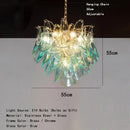 Axyaa Blue Glass Petal LED Pendant Chandelier for Home Decor Lighting