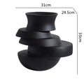 Axyaa Geometric Monochrome Vase Set for Stylish Home Decor