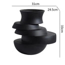 Axyaa Geometric Monochrome Vase Set for Stylish Home Decor