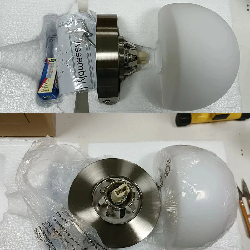 Axyaa White Mushroom Head Wall Lamp with G9 LED Glass Bulb for Various Spaces