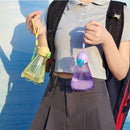 Axyaa Mini Transparent Water Bottle with Straw - Portable & Cute for Fitness & Outdoor
