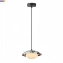 Axyaa White Glass LED Pendant Lights with Bulgari Stone - Bedroom & Living Room Lighting