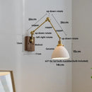 Axyaa Modern LED Wall Light Fixture Walnut Wood Rotatable Glass Bedside Lamp
