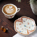 Axyaa Floral Gold Rim Coffee Mug Set