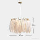 Axyaa Nordic Ostrich Feather Ceiling Light Chandelier for Dining & Bedroom