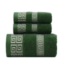 Axyaa Green Cotton Towels Sets - Hand, Face & Bath Towel - Gift for Christmas
