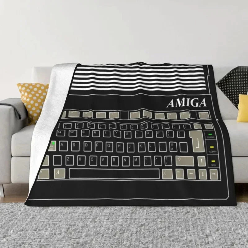 Axyaa Ultra-Soft Fleece Amiga Throw Blanket - C64 Logo - Bedroom, Car, Sofa, Quilt