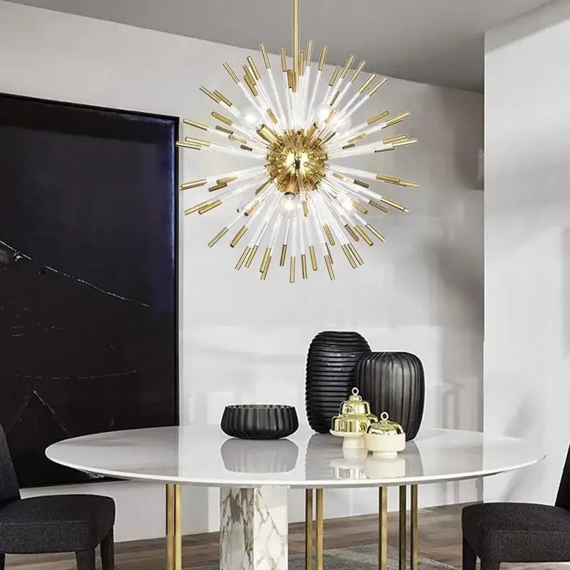 Axyaa Dandelion Decoration Golden Ball Chandelier - Nordic Postmodern Style