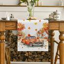 Axyaa Thanksgiving Table Runner Pumpkin Maple Leaf Decor for Dining Coffee Table