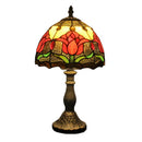 Axyaa American Tulip Tiffany Style Table Lamp - Stained Glass Art Night Light