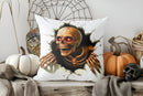 Axyaa Halloween Skeleton Witch Motorcycle Pattern Cushion Cover for Sofa Bedroom Car