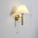 Axyaa Nordic White Pleated Umbrella LED Wall Lamp