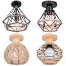 Axya Vintage Metal Ceiling Lamp with Hemp Rope for Indoor Lighting