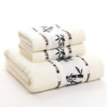 Axyaa Luxury Embroidered Cotton Towels Set - 3 Pieces