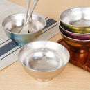 Axyaa Double-Layer Titanium Bowl & Spoon Set - Large, Anti-Scalding, Vacuum Tableware